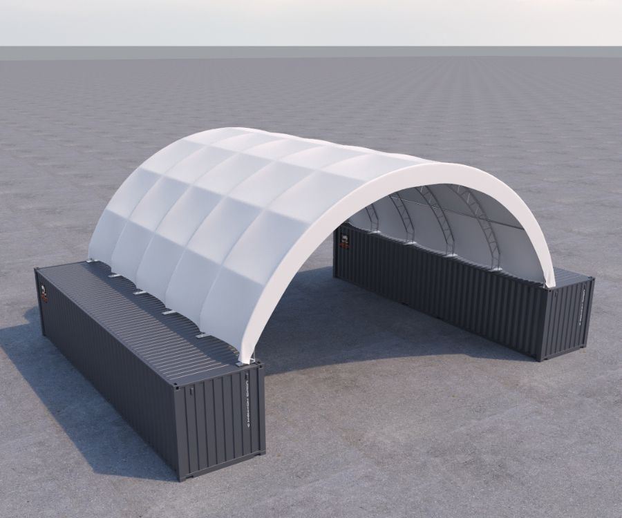 40&rsquo; x 40&rsquo; Fabric Container Shelter - CONTAINERS DIRECT PTY LTD