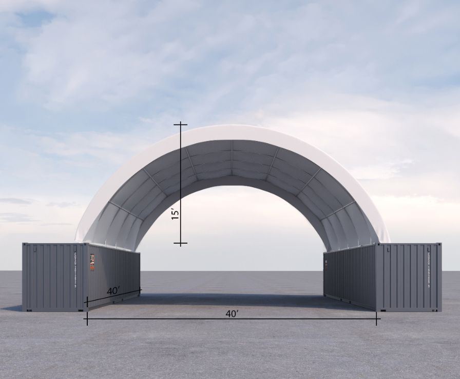 40&rsquo; x 40&rsquo; Fabric Container Shelter - CONTAINERS DIRECT PTY LTD